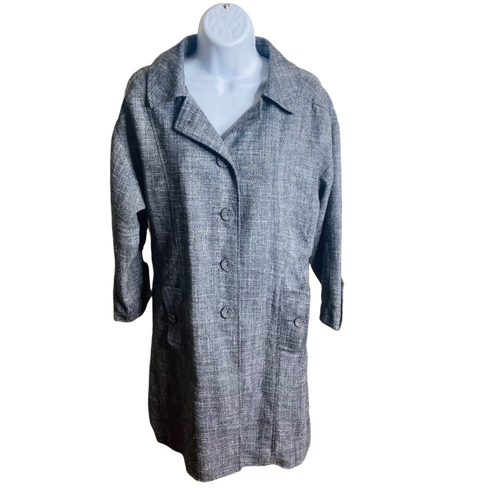 Cami gray button front tweed coat size 2